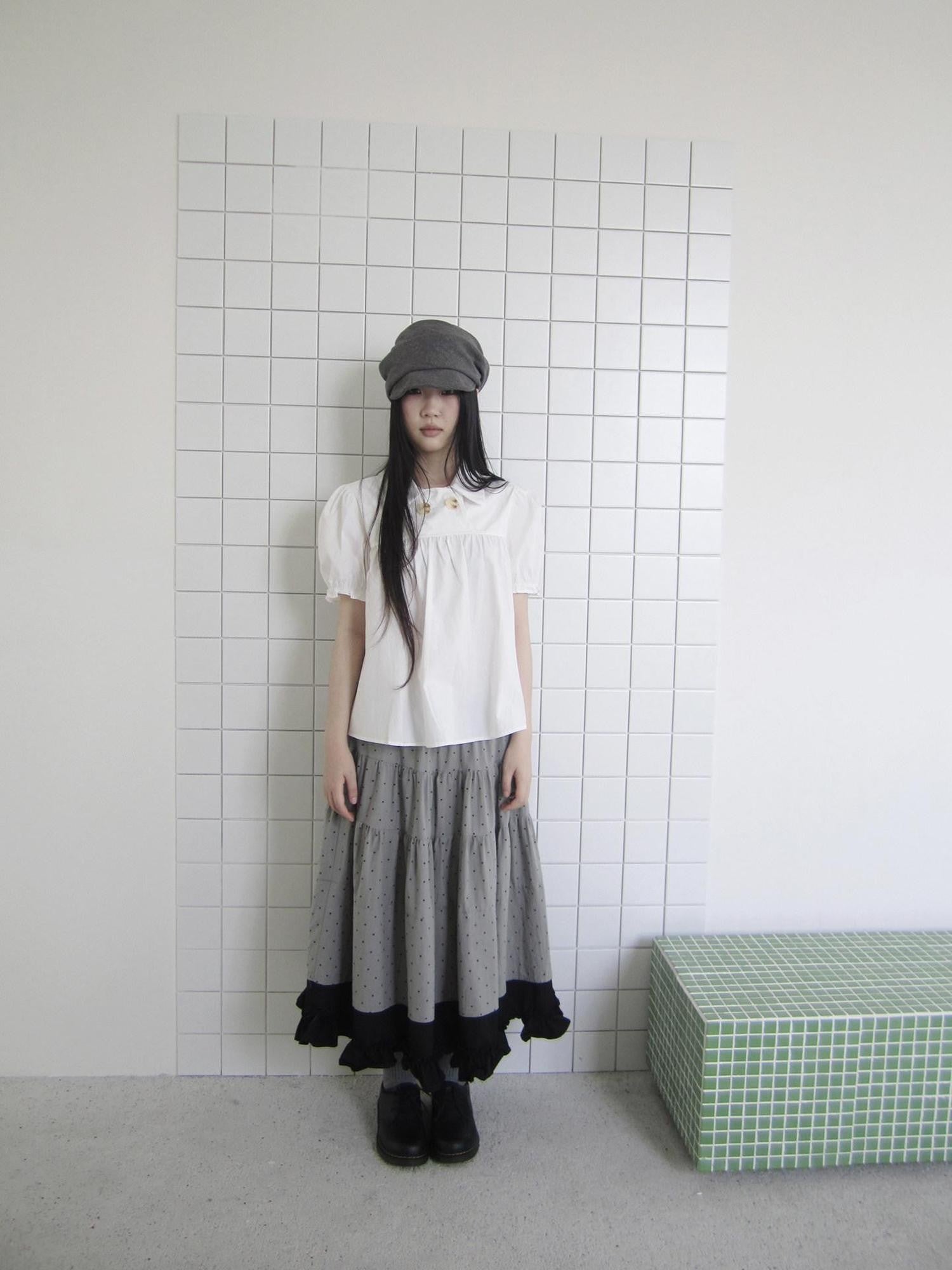 ang project Colorblock Polka Dot Patchwork Fake Two Piece A Line Women&