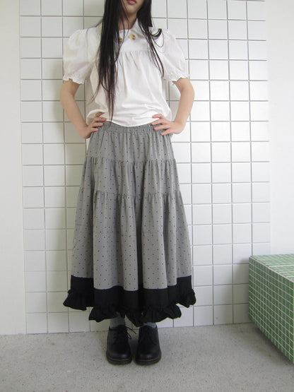 ang project Colorblock Polka Dot Patchwork Fake Two Piece A Line Women&