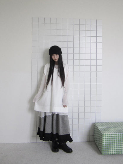 ang project Colorblock Polka Dot Patchwork Fake Two Piece A Line Women&