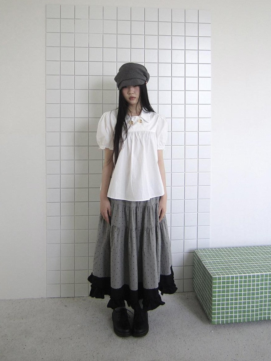 ang project Colorblock Polka Dot Patchwork Fake Two Piece A Line Women&