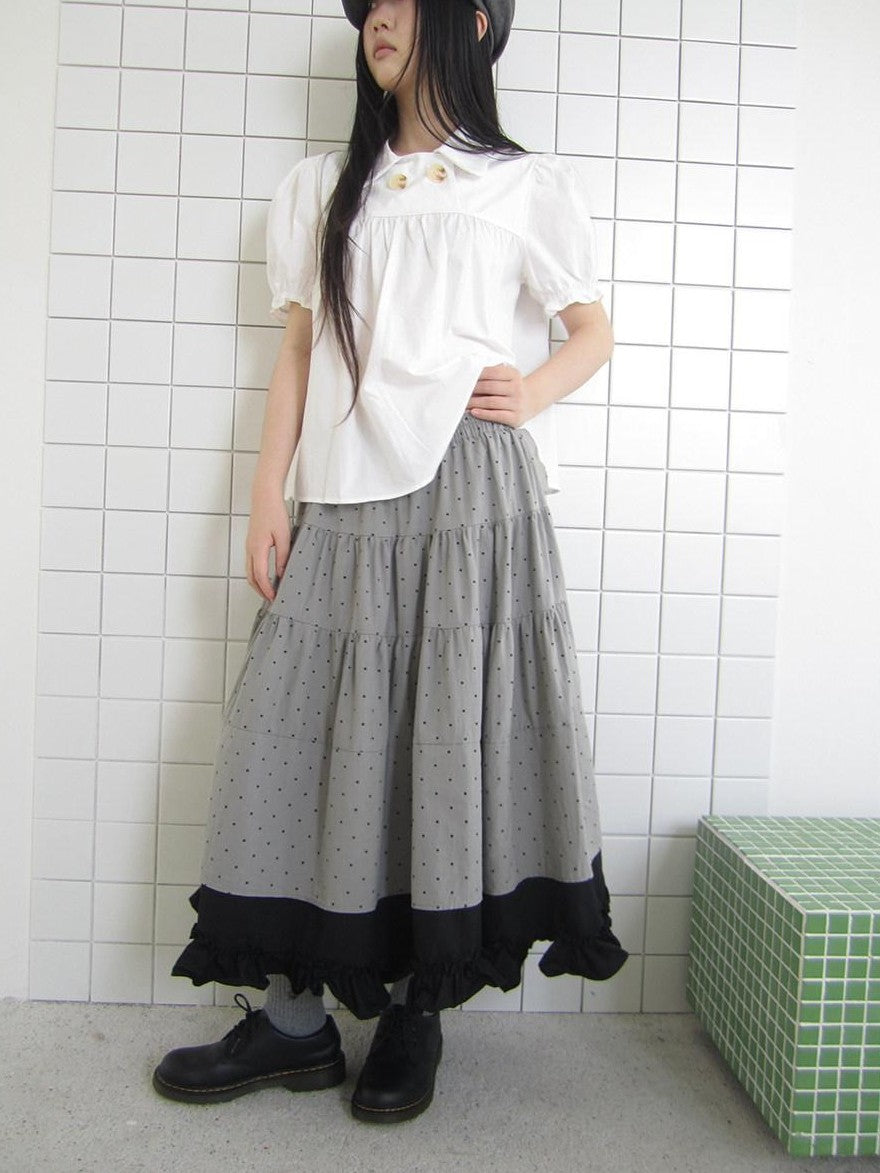 ang project Colorblock Polka Dot Patchwork Fake Two Piece A Line Women&
