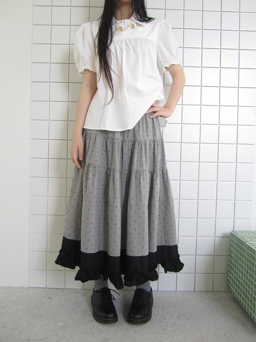 ang project Colorblock Polka Dot Patchwork Fake Two Piece A Line Women&