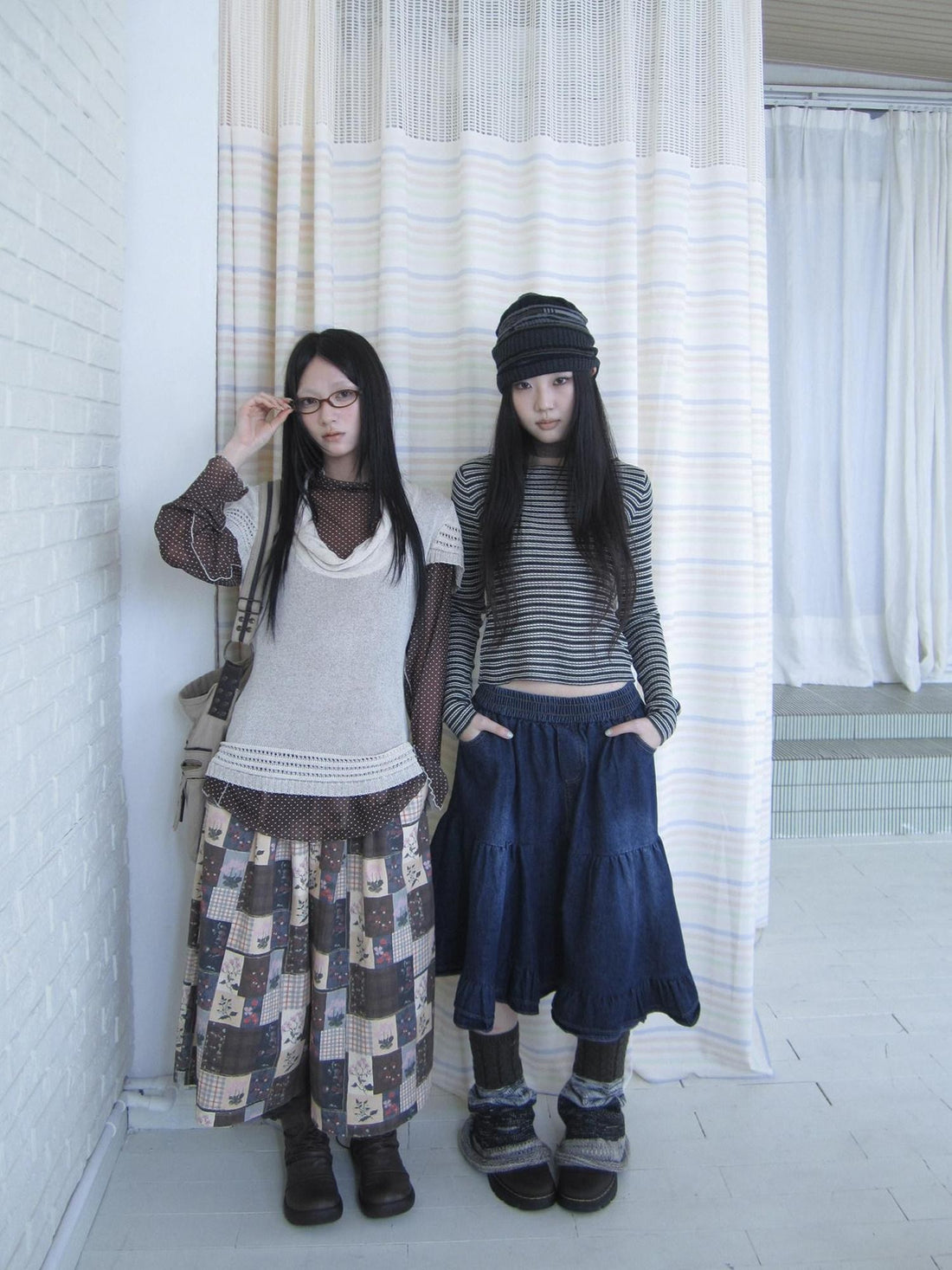 ang project Contrast Stripe Retro Boatneck Longsleeve Women&