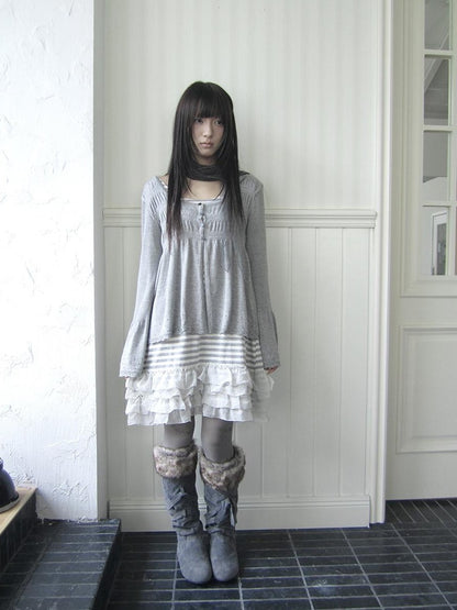 ang project Crochet Lace Flower Button U Neck Women&