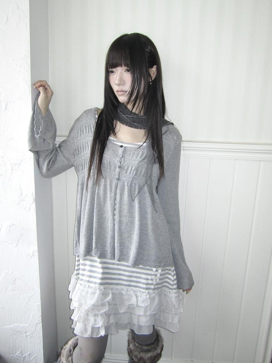 ang project Crochet Lace Flower Button U Neck Women&