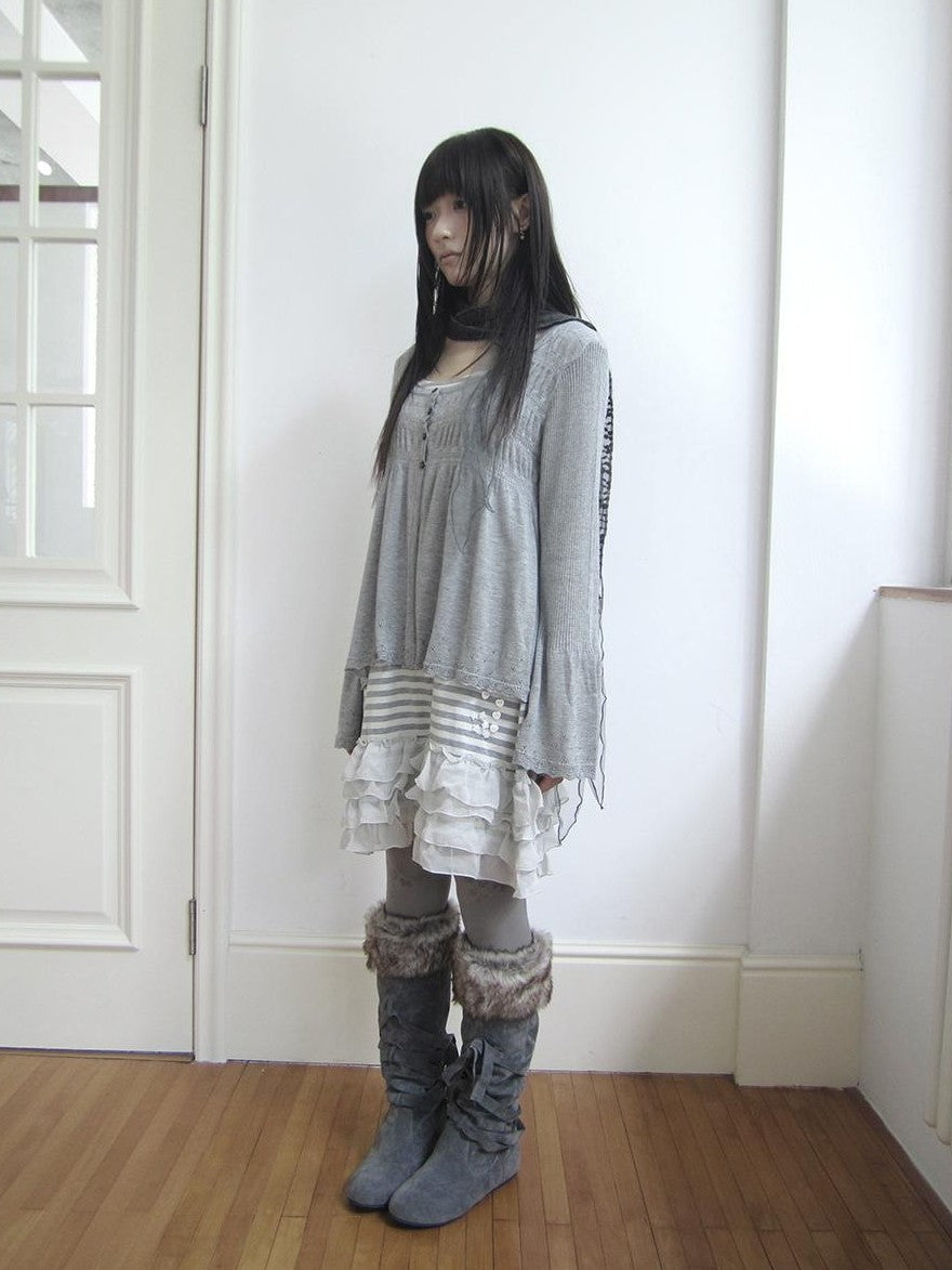 ang project Crochet Lace Flower Button U Neck Women&