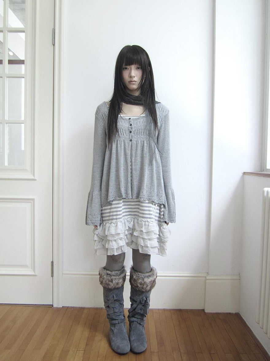 ang project Crochet Lace Flower Button U Neck Women&