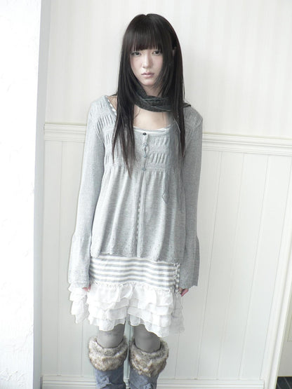 ang project Crochet Lace Flower Button U Neck Women&