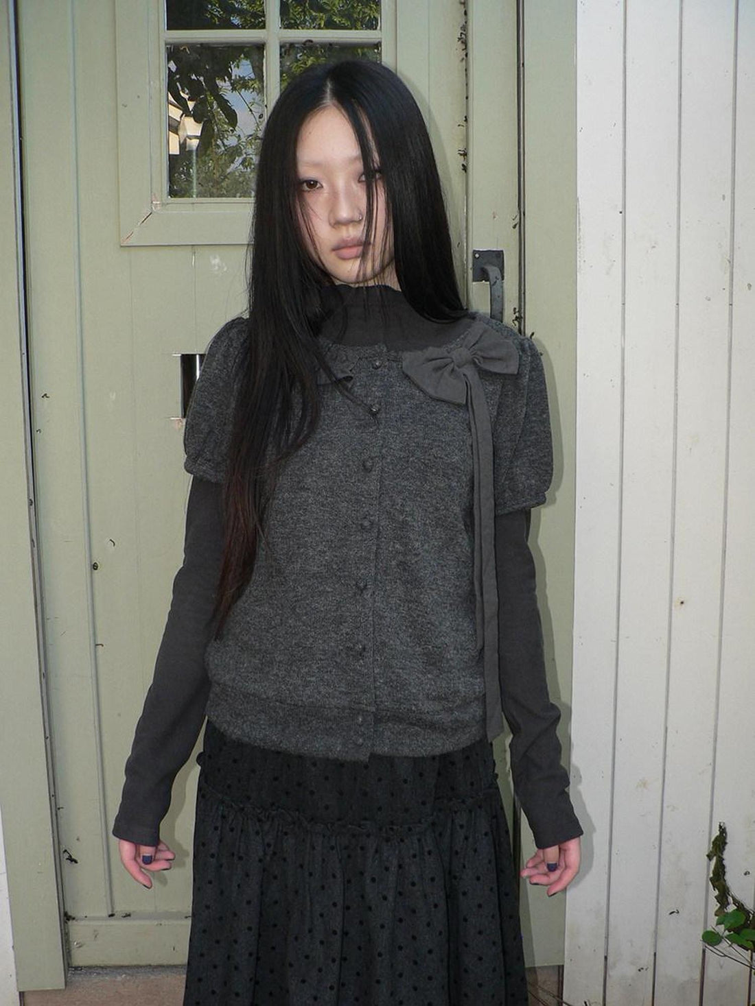 ang project Cropped Bow Two Piece Korean Women&