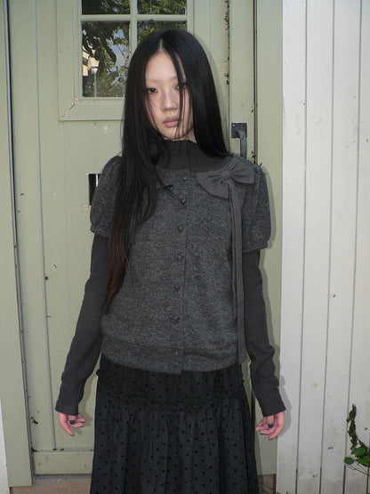 ang project Cropped Bow Two Piece Korean Women&