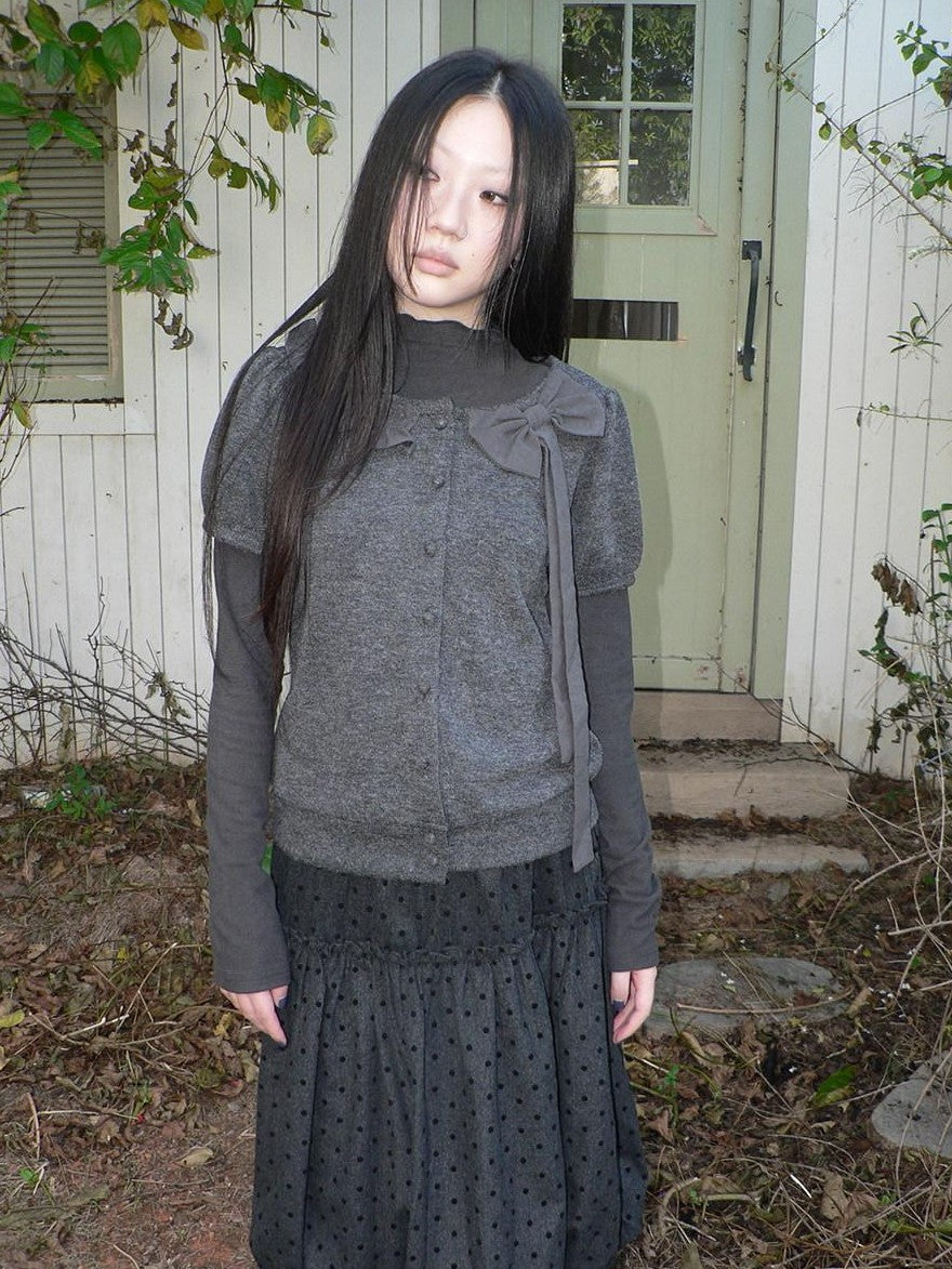 ang project Cropped Bow Two Piece Korean Women&