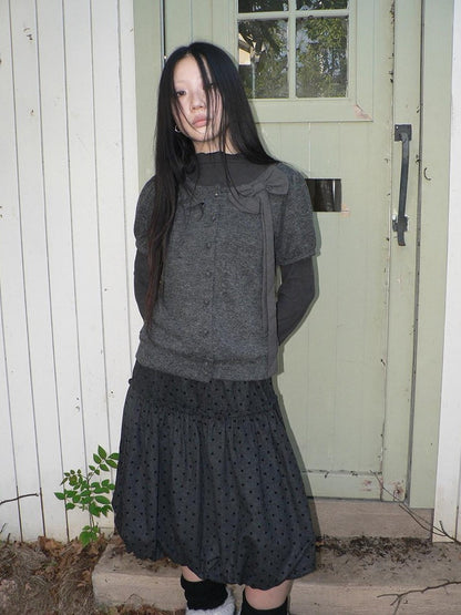 ang project Cropped Bow Two Piece Korean Women&