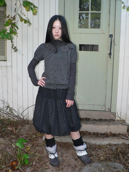 ang project Cropped Bow Two Piece Korean Women&