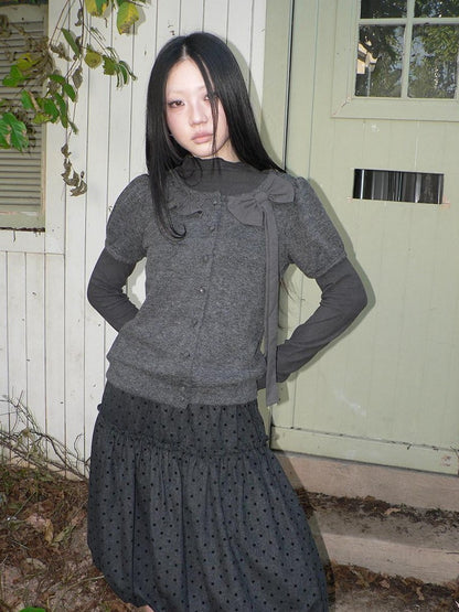 ang project Cropped Bow Two Piece Korean Women&
