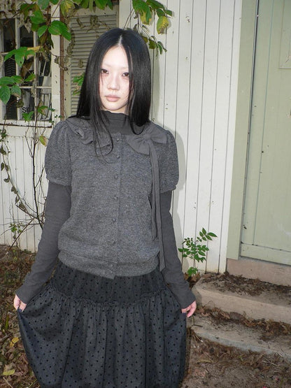 ang project Cropped Bow Two Piece Korean Women&