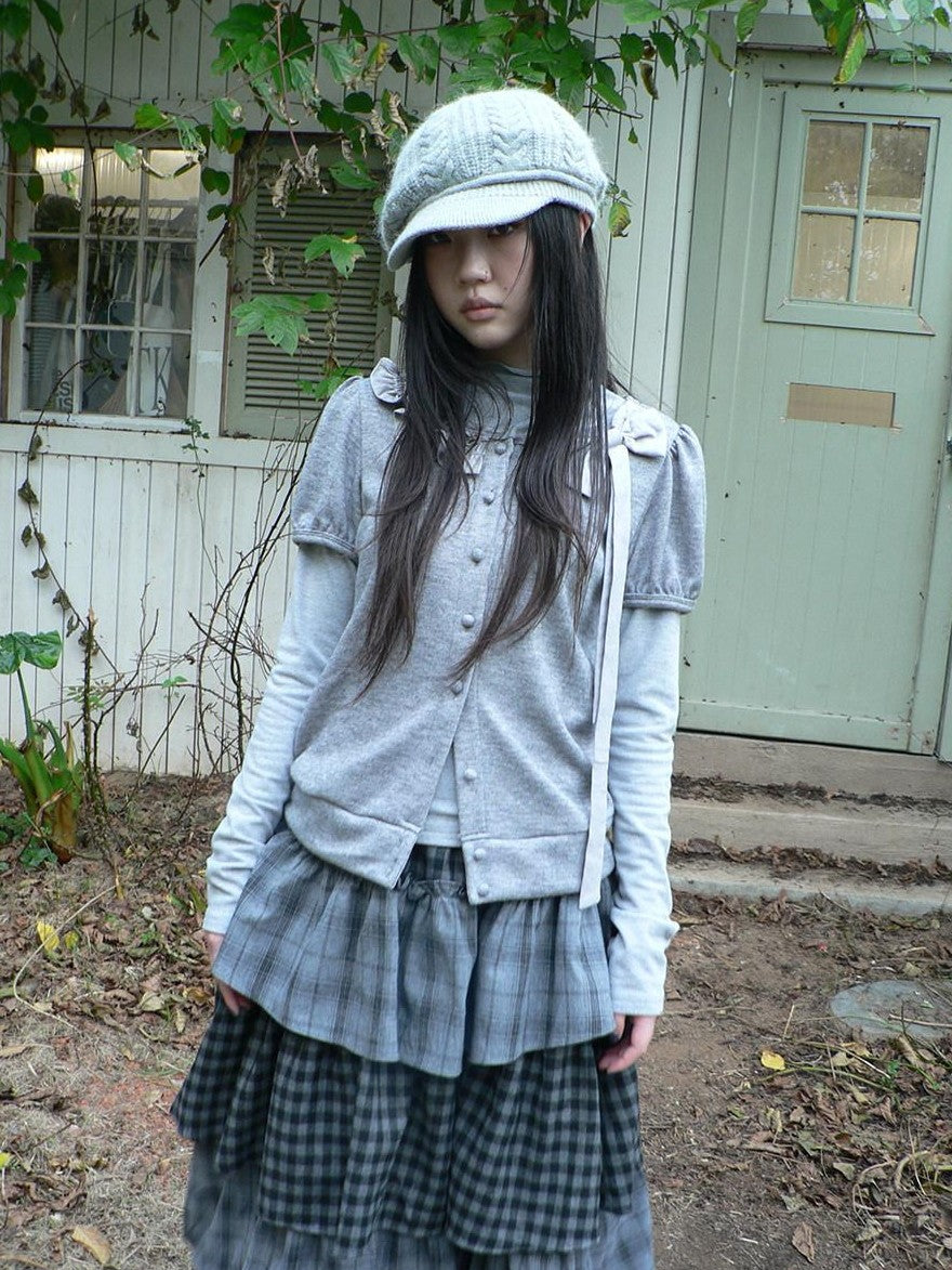 ang project Cropped Bow Two Piece Korean Women&