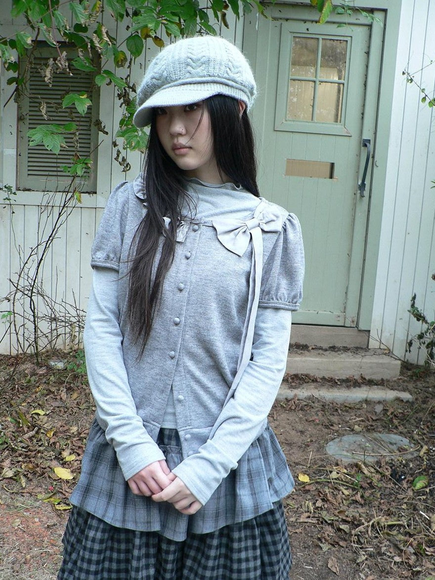 ang project Cropped Bow Two Piece Korean Women&