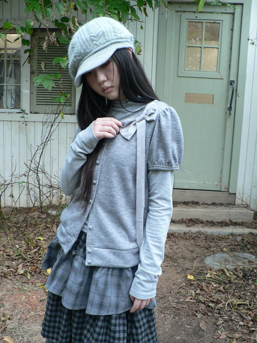 ang project Cropped Bow Two Piece Korean Women&