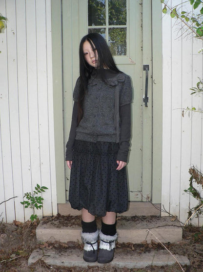 ang project Cropped Bow Two Piece Korean Women&