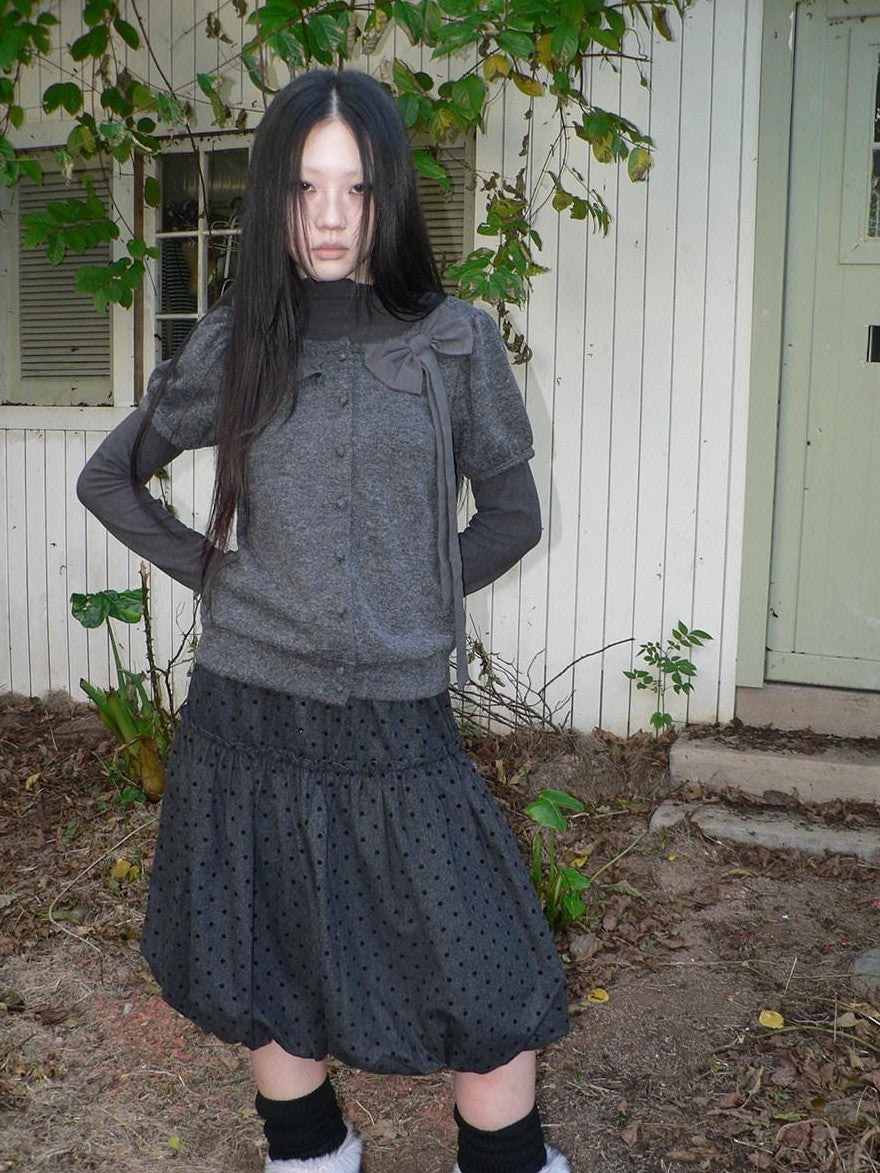 ang project Cropped Bow Two Piece Korean Women&