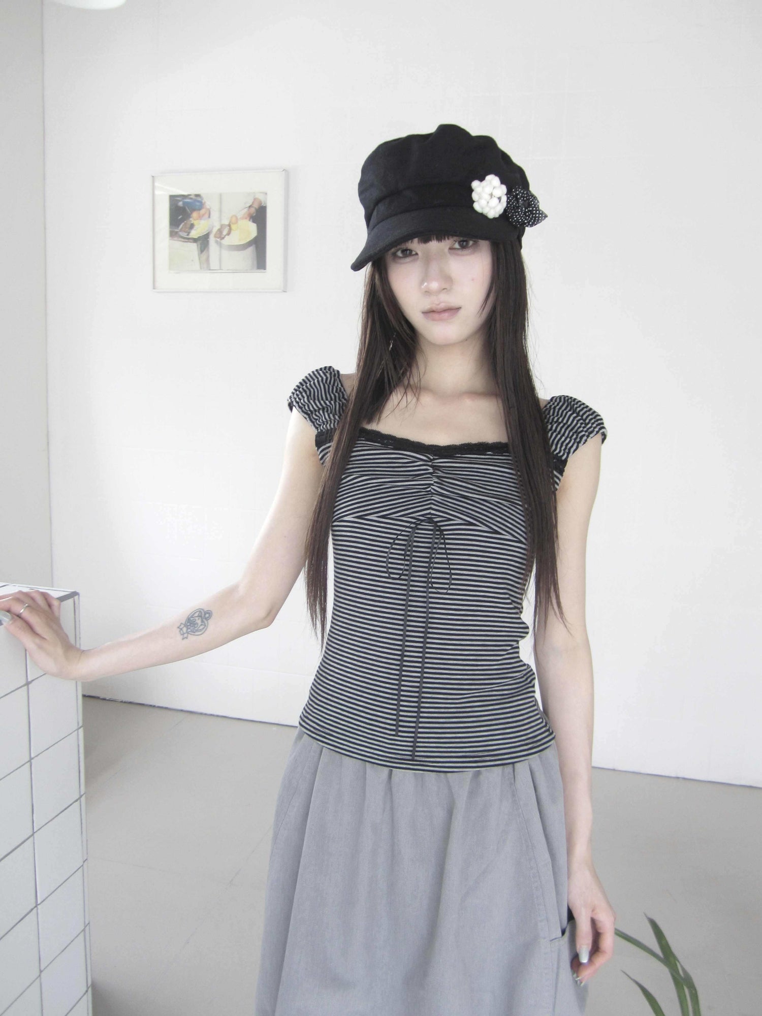 ang_project_Cropped_Striped_Lace_Spliced_Waist_Cinch_Women&