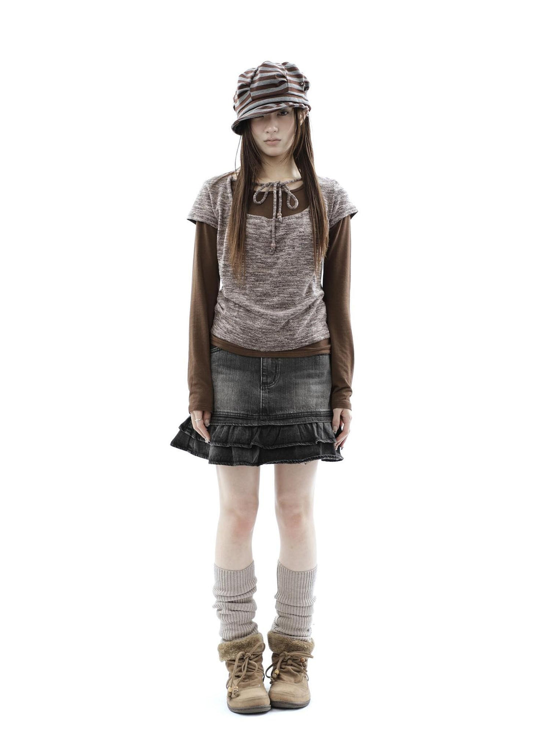 ang project Cropped Textured Drawstring Slim Women&