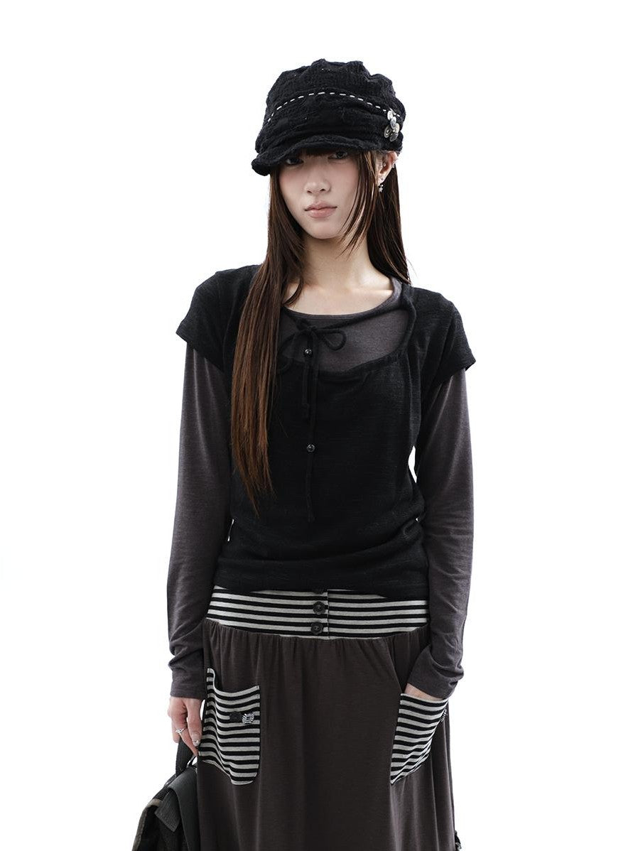 ang project Cropped Textured Drawstring Slim Women&