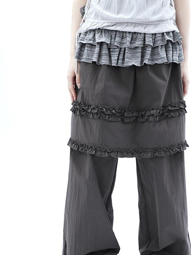 ang project Deep Gray Lettuce Edge Spliced Layered Utility Women&