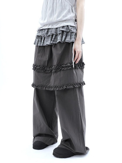 ang project Deep Gray Lettuce Edge Spliced Layered Utility Women&