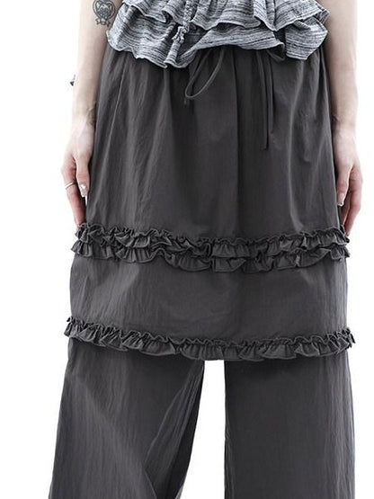 ang project Deep Gray Lettuce Edge Spliced Layered Utility Women&