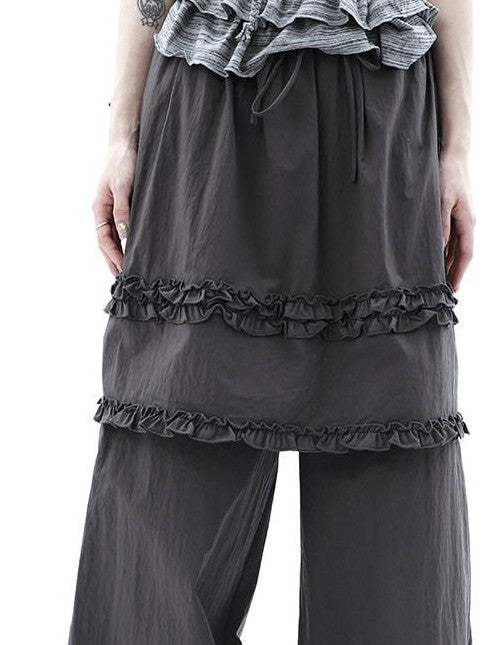 ang project Deep Gray Lettuce Edge Spliced Layered Utility Women&