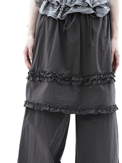 ang project Deep Gray Lettuce Edge Spliced Layered Utility Women&