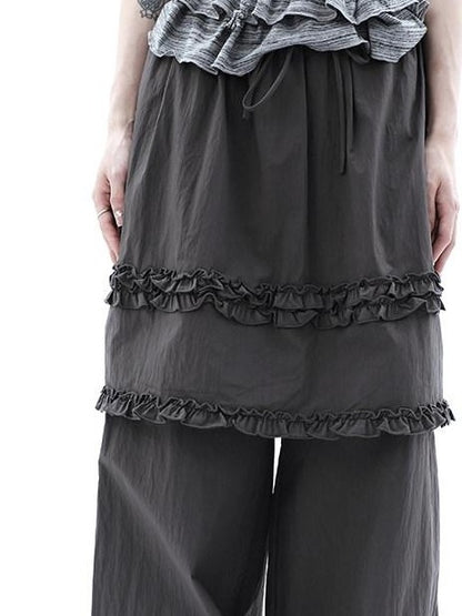 ang project Deep Gray Lettuce Edge Spliced Layered Utility Women&