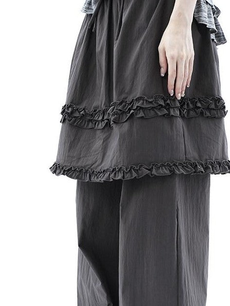 ang project Deep Gray Lettuce Edge Spliced Layered Utility Women&