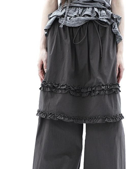 ang project Deep Gray Lettuce Edge Spliced Layered Utility Women&