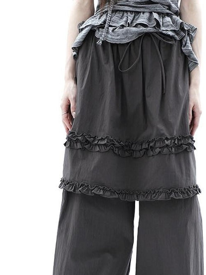 ang project Deep Gray Lettuce Edge Spliced Layered Utility Women&