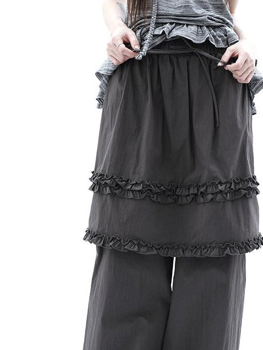 ang project Deep Gray Lettuce Edge Spliced Layered Utility Women&