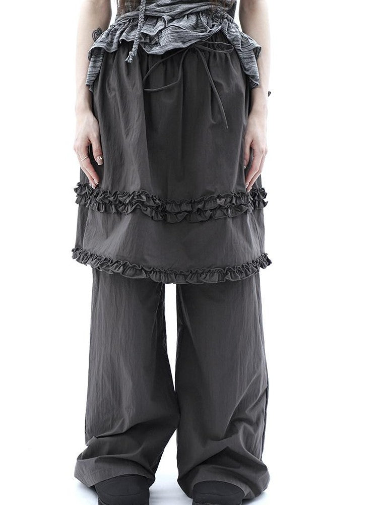 ang project Deep Gray Lettuce Edge Spliced Layered Utility Women&