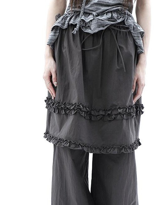 ang project Deep Gray Lettuce Edge Spliced Layered Utility Women&