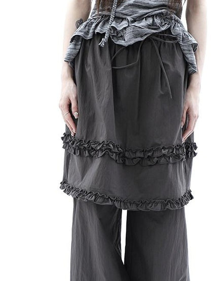 ang project Deep Gray Lettuce Edge Spliced Layered Utility Women&