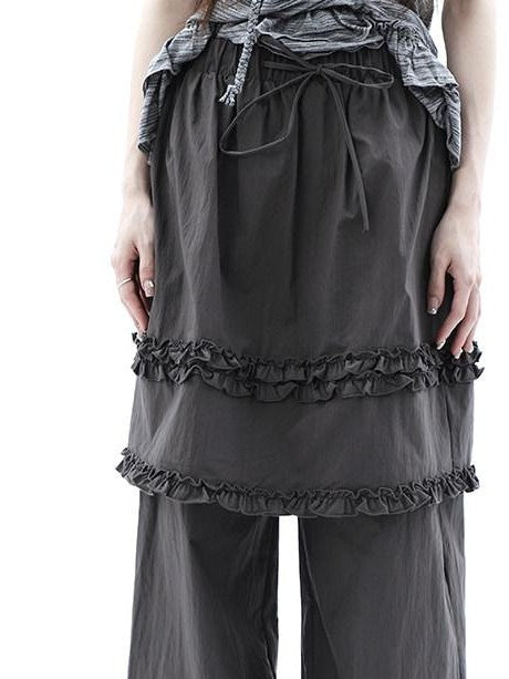 ang project Deep Gray Lettuce Edge Spliced Layered Utility Women&