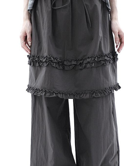 ang project Deep Gray Lettuce Edge Spliced Layered Utility Women&