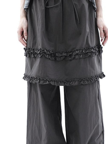ang project Deep Gray Lettuce Edge Spliced Layered Utility Women&