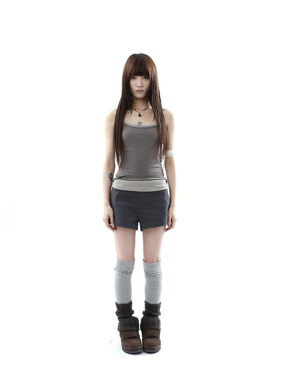 ang project Deep Gray Single Button Slimming Straight Women&
