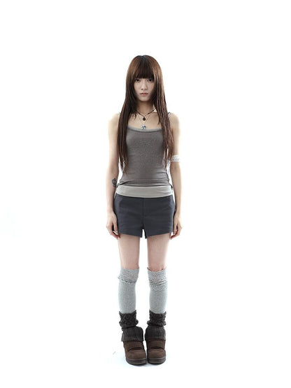 ang project Deep Gray Single Button Slimming Straight Women&
