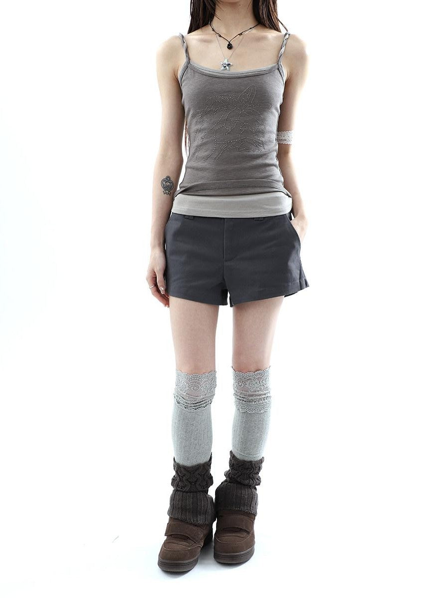ang project Deep Gray Single Button Slimming Straight Women&