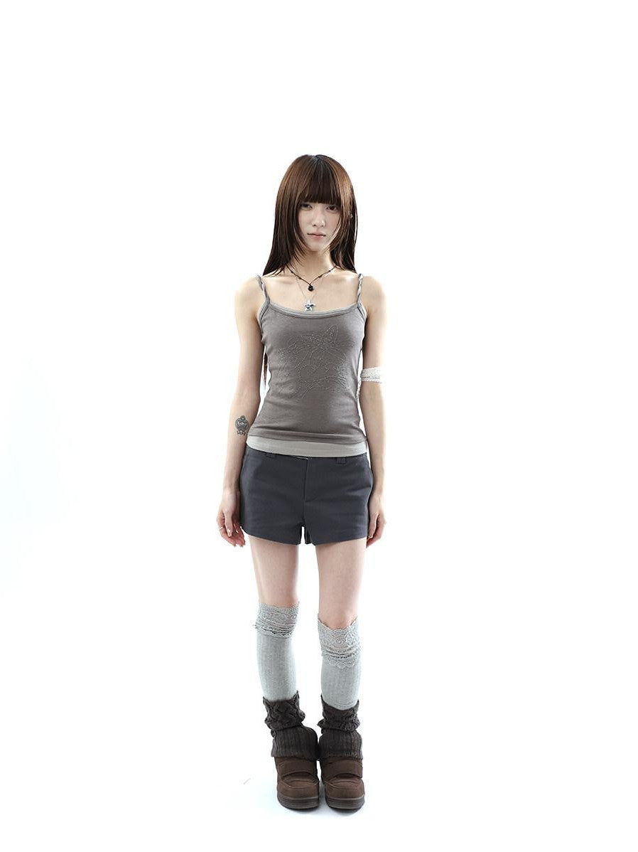 ang project Deep Gray Single Button Slimming Straight Women&