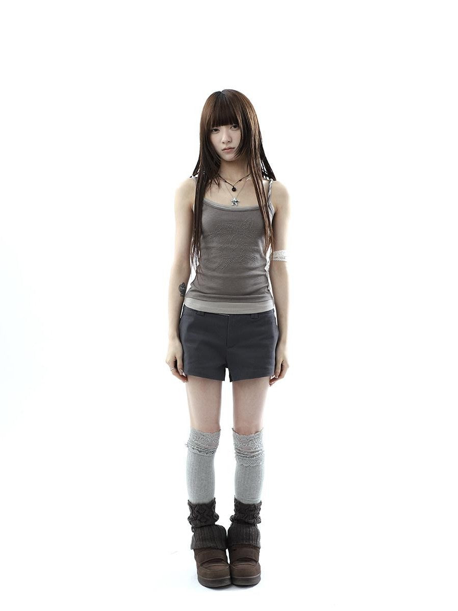 ang project Deep Gray Single Button Slimming Straight Women&