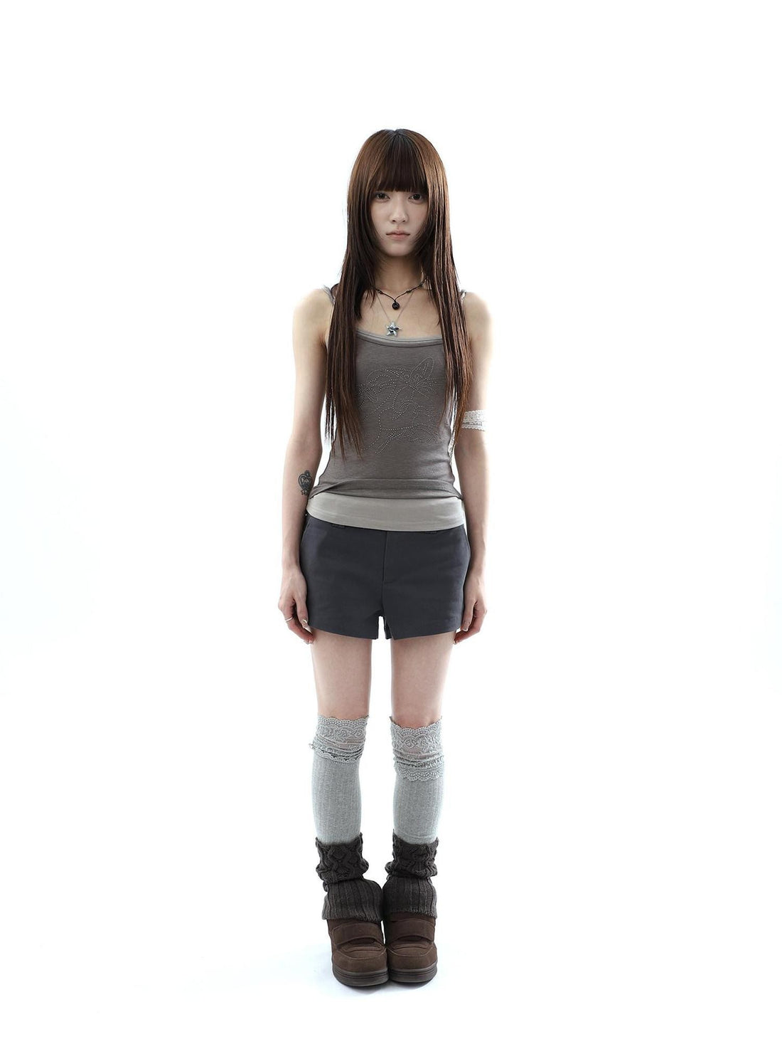 ang project Deep Gray Single Button Slimming Straight Women&