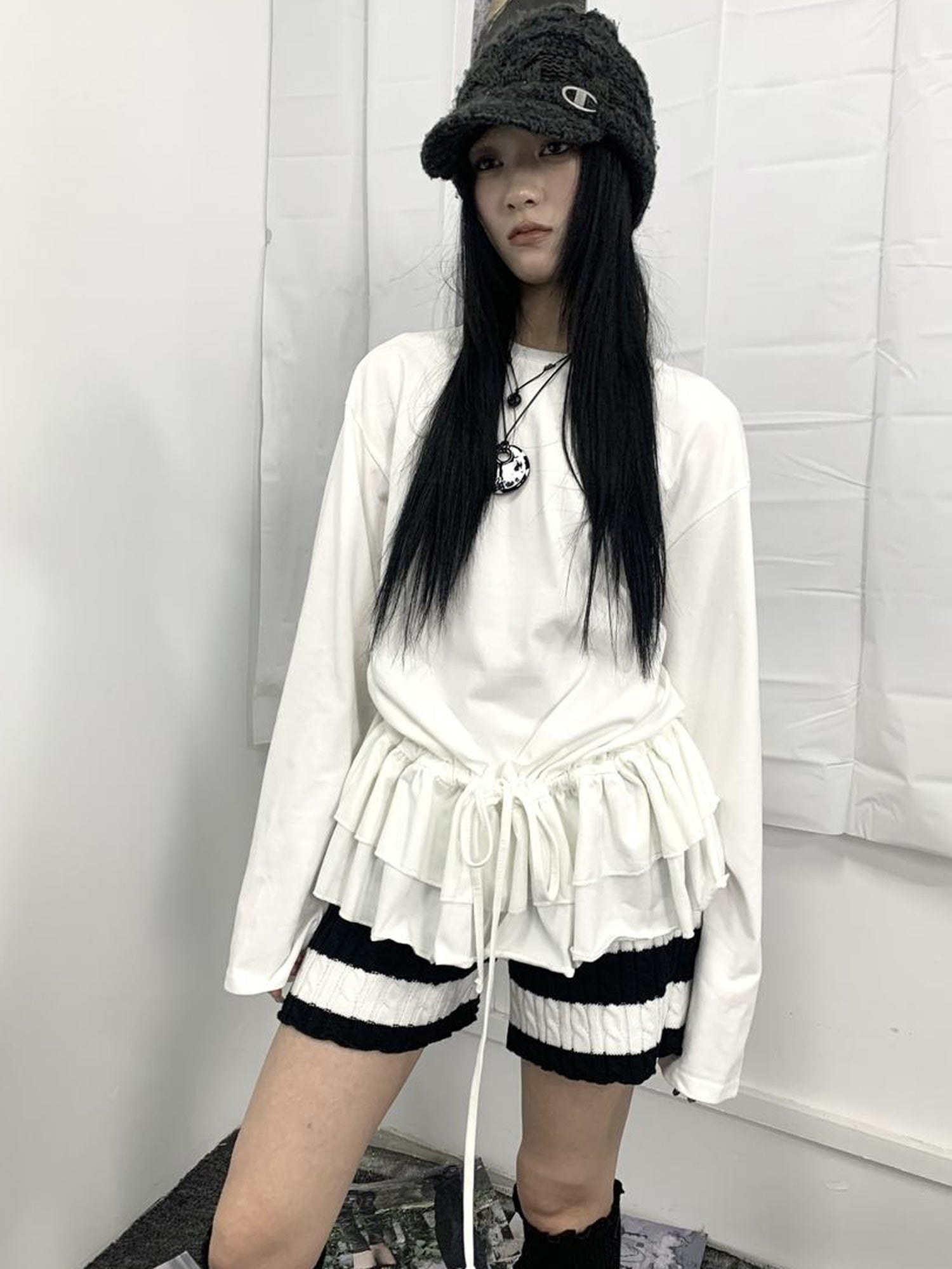 ang project Detachable Faux Fur Collar Loose Thickened Jacket